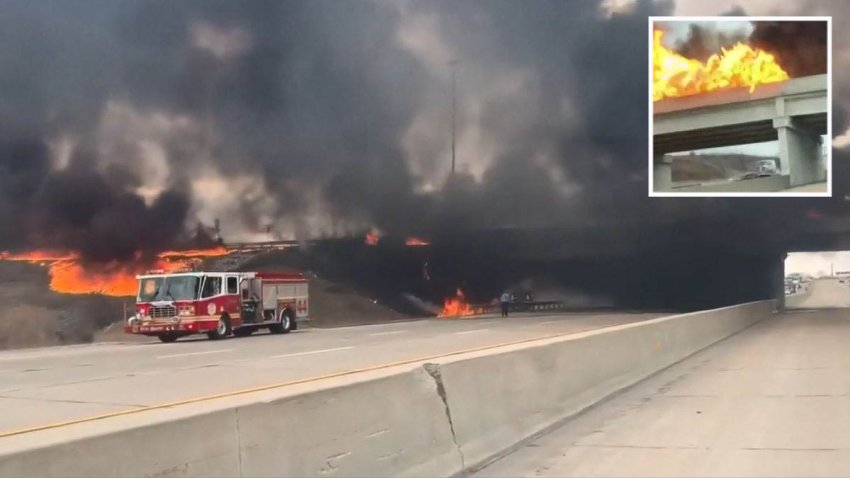 El momento exacto en que camión con 40,000 galones de combustible explota en llamas