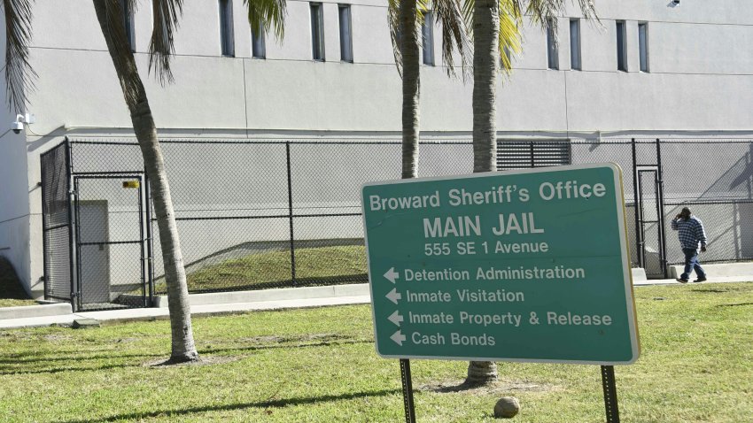 A man walks past the Broward County Jail and Courthouse where high school shooter Nikolas Cruz was brought in for sentencing and detained, in Fort Lauderdale, Florida on February 15, 2018.
The heavily armed teenager who gunned down students and adults at a Florida high school was charged Thursday with 17 counts of premeditated murder, court documents showed. Nikolas Cruz, 19, killed fifteen people in a hail of gunfire at Marjory Stoneman Douglas High School in Parkland, Florida. Two others died of their wounds later in hospital, the sheriff’s office said.
 / AFP PHOTO / Michele Eve Sandberg        (Photo credit should read MICHELE EVE SANDBERG/AFP via Getty Images)