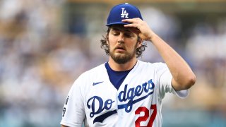 Trevor Bauer of the Los Angeles Dodgers on June 28, 2021, in Los Angeles.