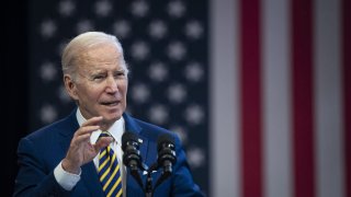 El presidente Joe Biden habló ante trabajadores sindicalizados en Maryland el miércoles.