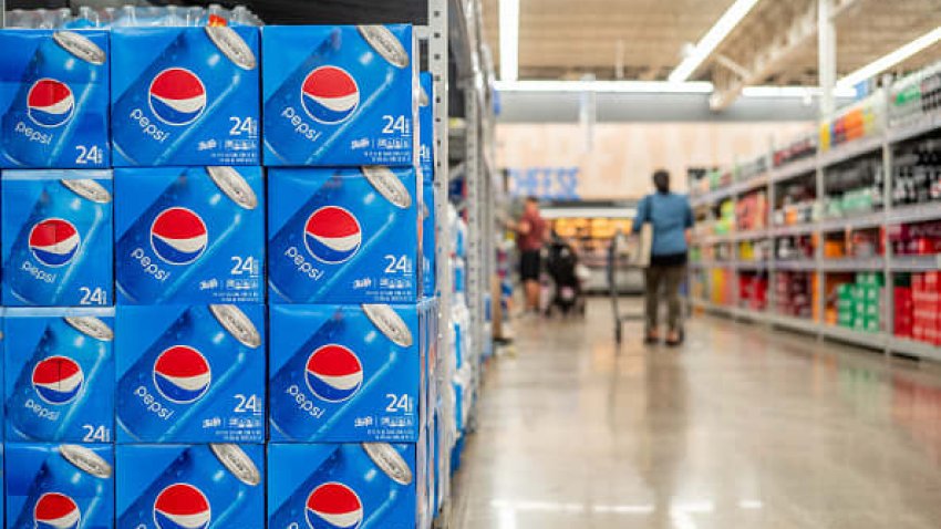 Pepsi sodas displayed for purchase at a Walmart SuperCenter on December 06, 2022 in Austin, Texas.