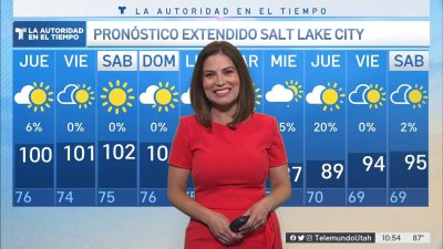 Jueves en Salt Lake con cielo mayormente soleado y temperaturas en 100°F