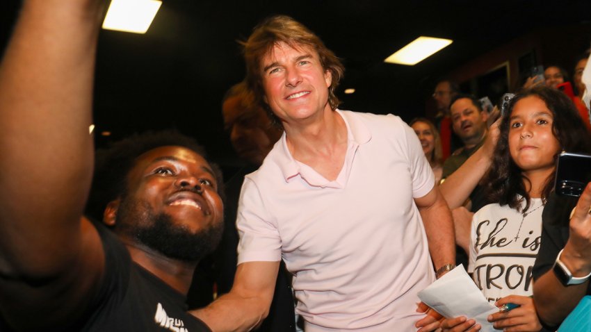 SOUTH MIAMI, FLORIDA – JULY 11: Tom Cruise makes a surprise theatre appearance to celebrate "Mission: Impossible – Dead Reckoning Part One" presented by Paramount Pictures and Skydance at AMC Sunset Place 24 on July 11, 2023, in South Miami, Florida. (Photo by Aaron Davidson/Getty Images for Paramount Pictures)