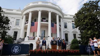 Joe y Jill Biden en la Casa Blanca el 4 de Julio.