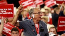 MILWAUKEE, WISCONSIN - JULY 17: A person wearing a 'bandage' on his ear watches on the third day of the Republican National Convention at the Fiserv Forum on July 17, 2024 in Milwaukee, Wisconsin. Delegates, politicians, and the Republican faithful are in Milwaukee for the annual convention, concluding with former President Donald Trump accepting his party's presidential nomination. The RNC takes place from July 15-18. (Photo by Joe Raedle/Getty Images)