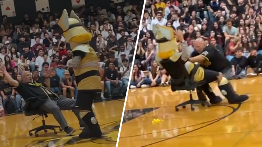 En una preparatoria de Atwater sigue la polémica por un controvertido video de su director con la mascota de la escuela.