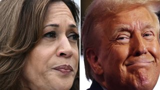 Combo de fotos de la primera dama de EEUU, Kamala Harris, y el vicepresidente de EEUU, Donald Trump.