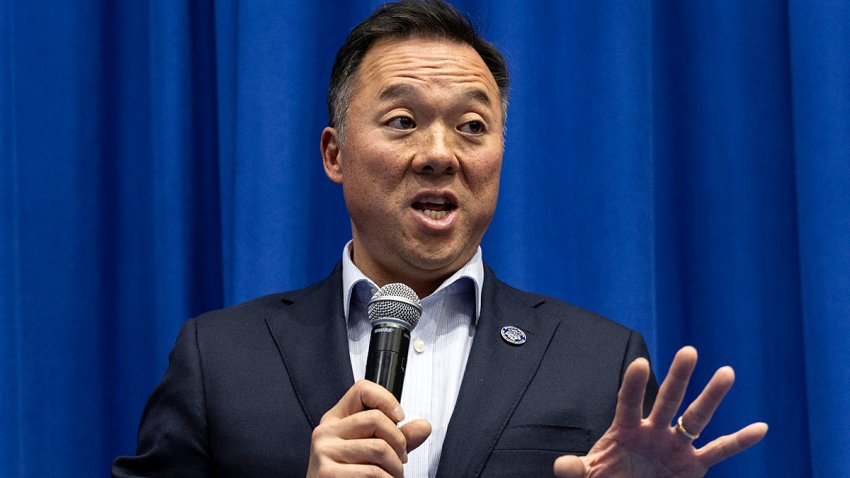 STAMFORD, CONNECTICUT – NOVEMBER 12: Connecticut Attorney General William Tong (D) addresses immigrants, rights groups and concerned citizens at a public meeting to discuss the uncertain future following President-elect Donald Trump’s win in the election on November 12, 2024 in Stamford, Connecticut. Leaders, including the AG, as well as the Stamford city mayor, police chief and school superintendent addressed high levels anxiety in the immigrant community, especially undocumented people. Stamford’s Building One Community (B1C) immigrant opportunity center organized the event, as the incoming federal administration plans to launch a program of mass deportations following Trump’s second inauguration. (Photo by John Moore/Getty Images)