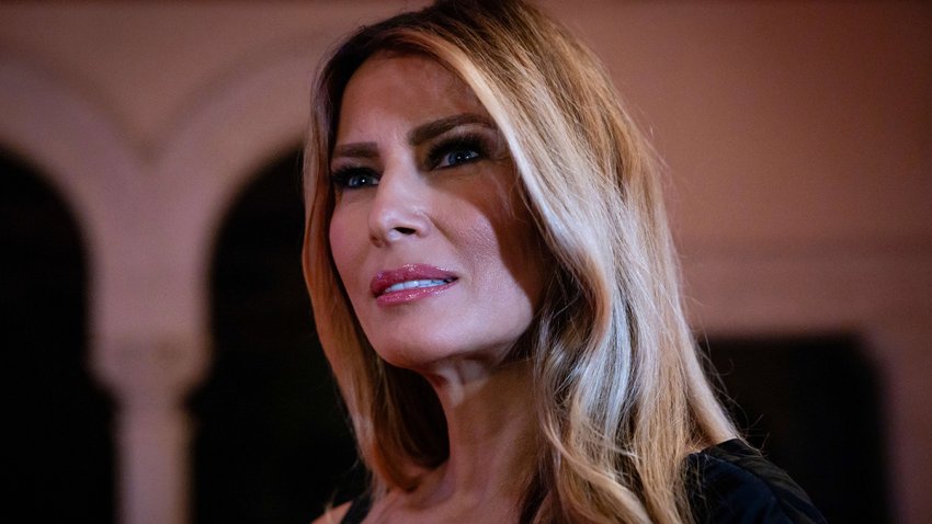 PALM BEACH, FLORIDA – DECEMBER 31: Melania Trump, U.S. President-elect Donald Trump wife, arrives on New Year’s Eve at his Mar-A-Lago Club on December 31, 2024 in Palm Beach, Florida. Trump continues to fill posts in his upcoming administration ahead of his January 20 inauguration. (Photo by Eva Marie Uzcategui/Getty Images)