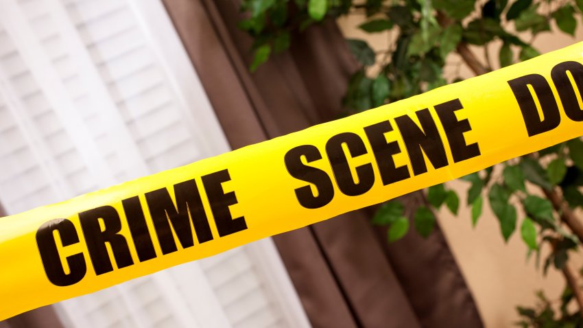 Crime scene tape in a home.   MORE LIKE THIS… in lightboxes below!