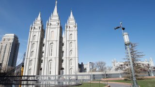 El histórico Templo Mormon en Salt Lake City.