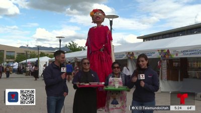 Presentadores de Telemundo Utah comen chapulines por primera vez en Living Traditions Festival
