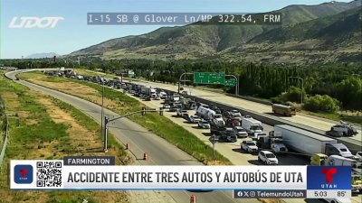 Accidente entre tres vehículos y un autobús de UTA deja una persona herida