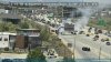 Camión de basura se incendia en la I-15 a la altura de American Fork