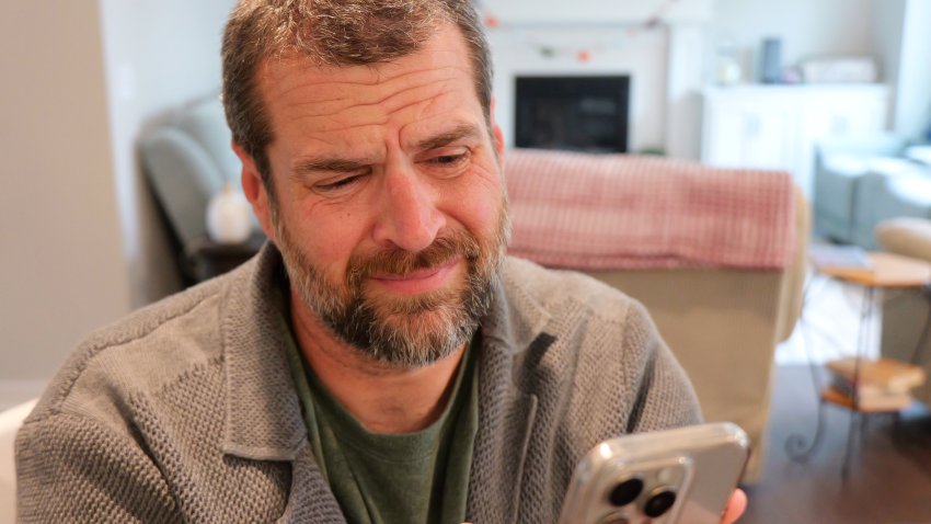 Middle Aged Bearded Man Tryin Out AI Chatbot Therapy – Artificial Intellegence Meets Mental Health